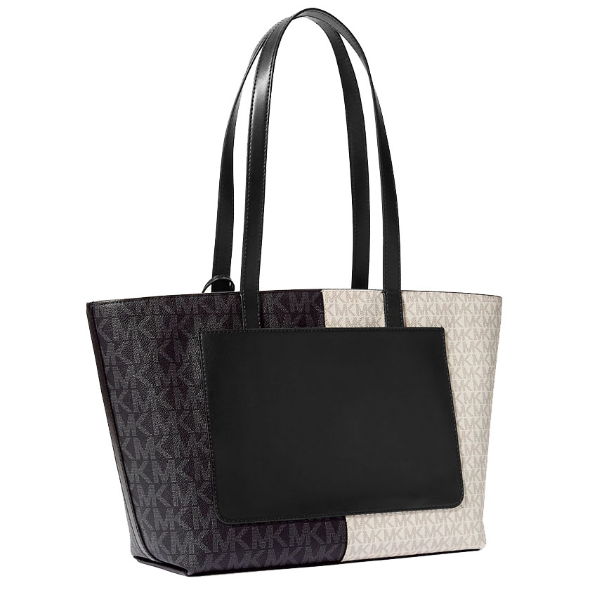 Michael Kors Jet Set Medium Two-Tone Logo Tote Bag Black Combo # 35F4GTVT6V
