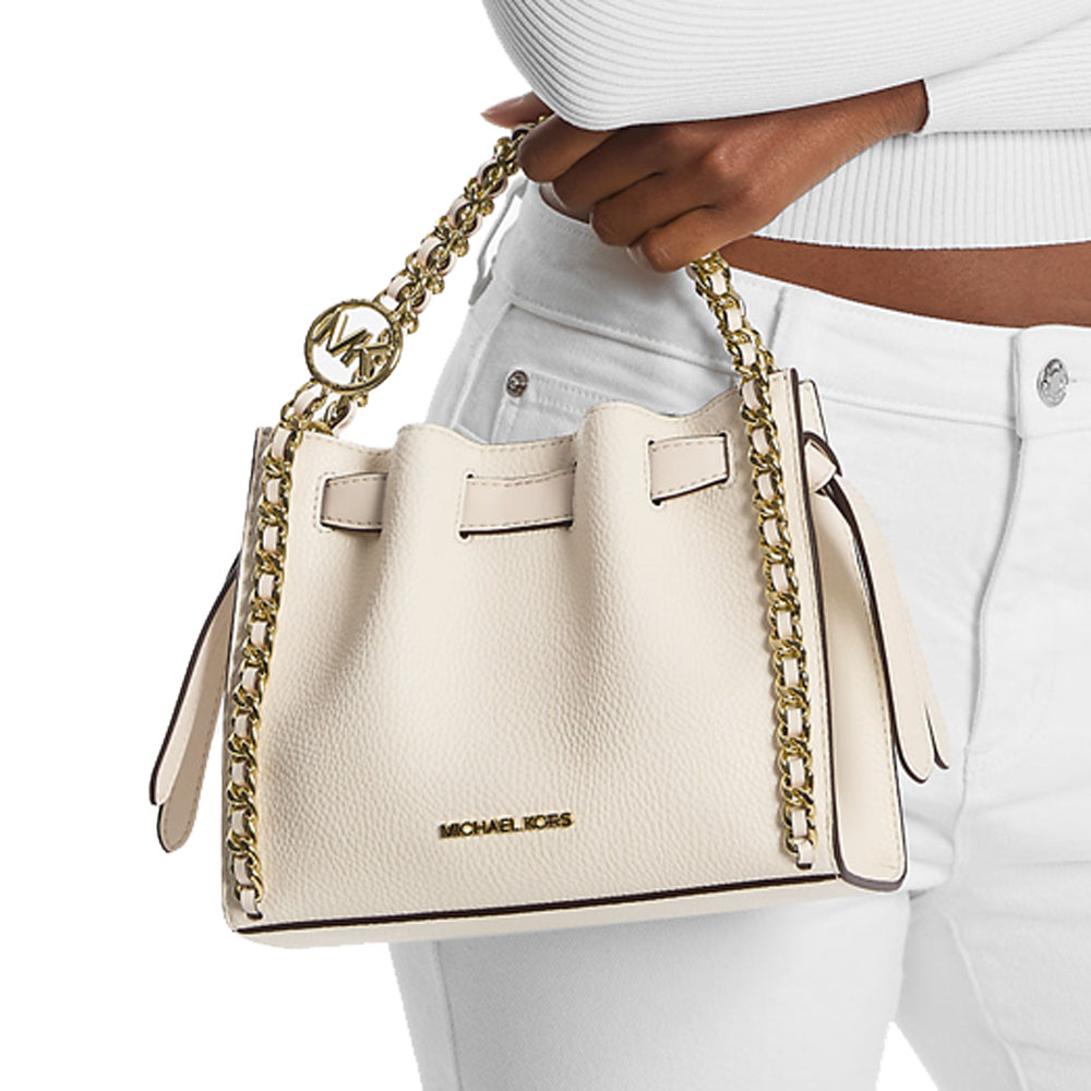 Michael Kors Mina Small Chain Crossbody Bag Light Cream # 35H3G4MC1I