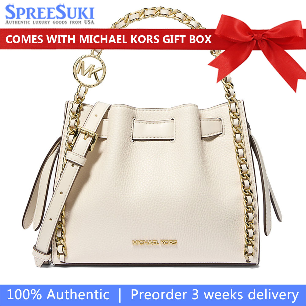 Michael Kors Mina Small Chain Crossbody Bag Light Cream # 35H3G4MC1I