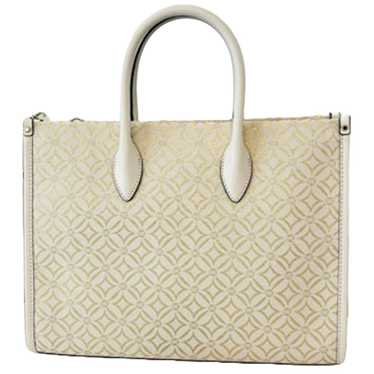 Michael Kors Mirella Medium Metallic Logo Jacquard Tote Bag Lt Crm Multi # 35F4G7ZT2J