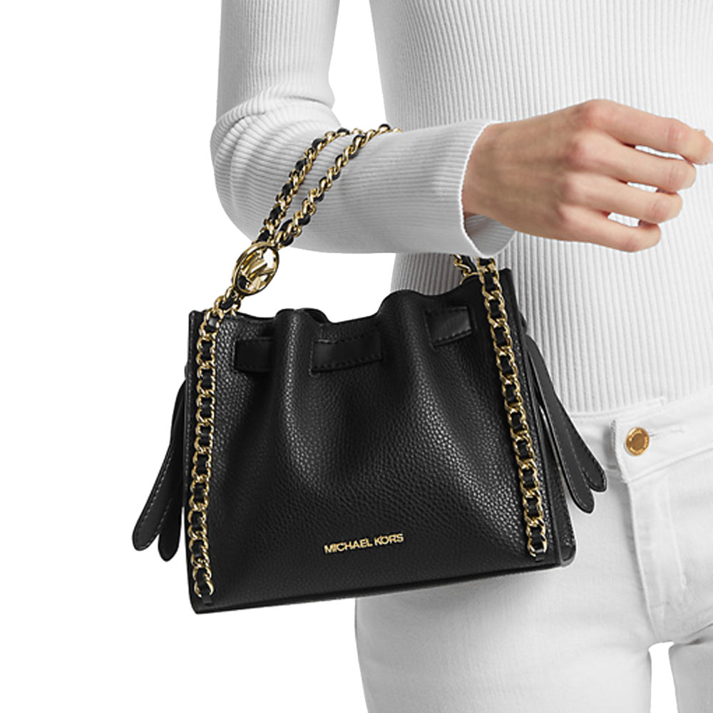 Michael Kors Mina Small Chain Crossbody Bag Black # 35H3G4MC1I