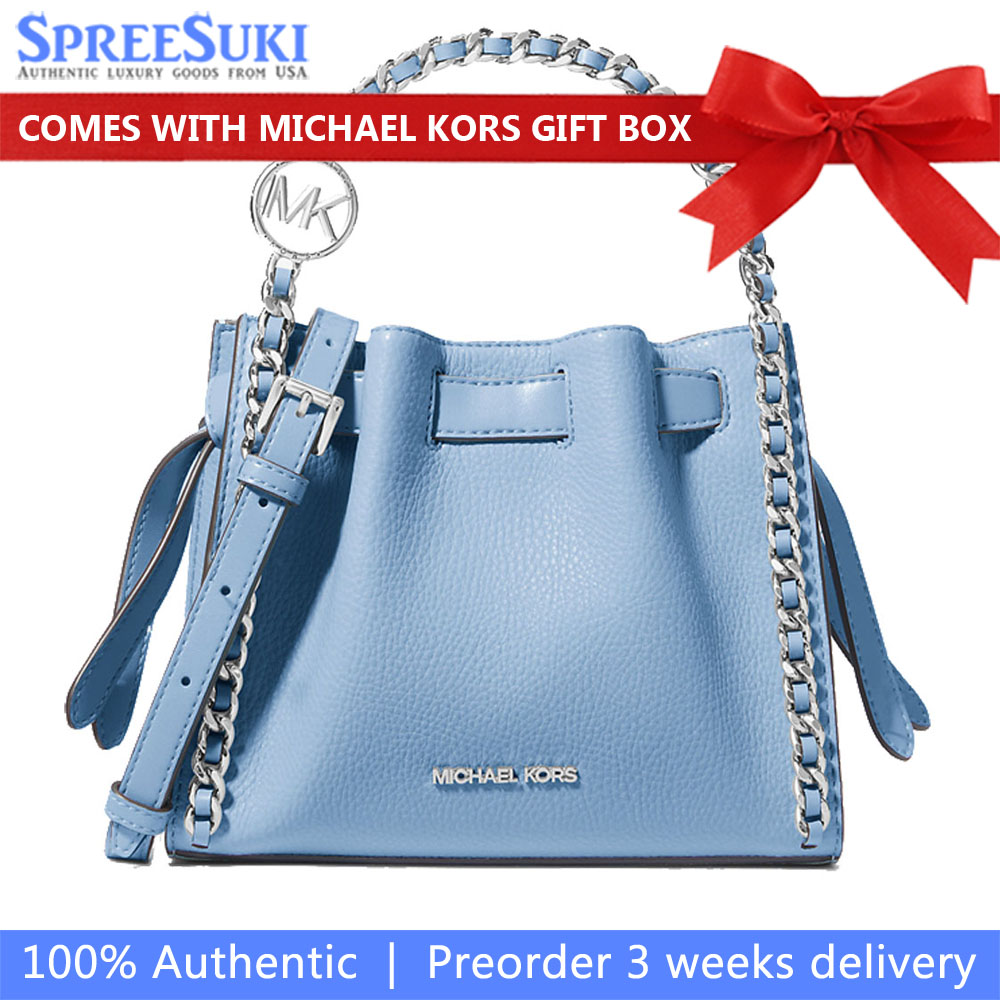 Michael Kors Mina Small Chain Crossbody Bag Light Sky # 35H3S4MC1I