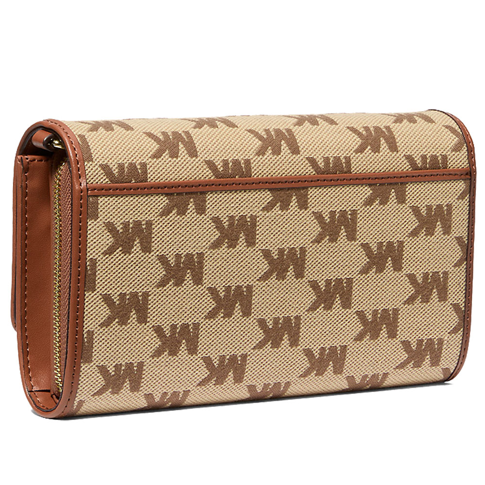 Michael Kors Jet Set Large Logo Jacquard Crossbody Bag Luggage # 35S5GTTC7J
