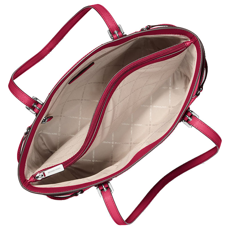 Michael Kors Voyager Large Saffiano Leather Tote Bag Dk Raspberry # 35S5SV6T7L