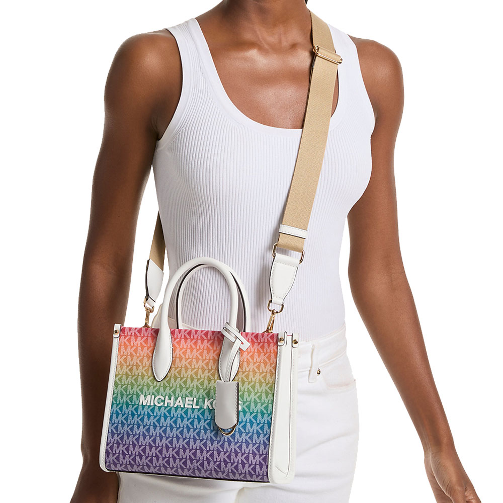 Michael Kors Mirella Small Rainbow Signature Logo Crossbody Bag Rainbow # 35S5G7ZC1I