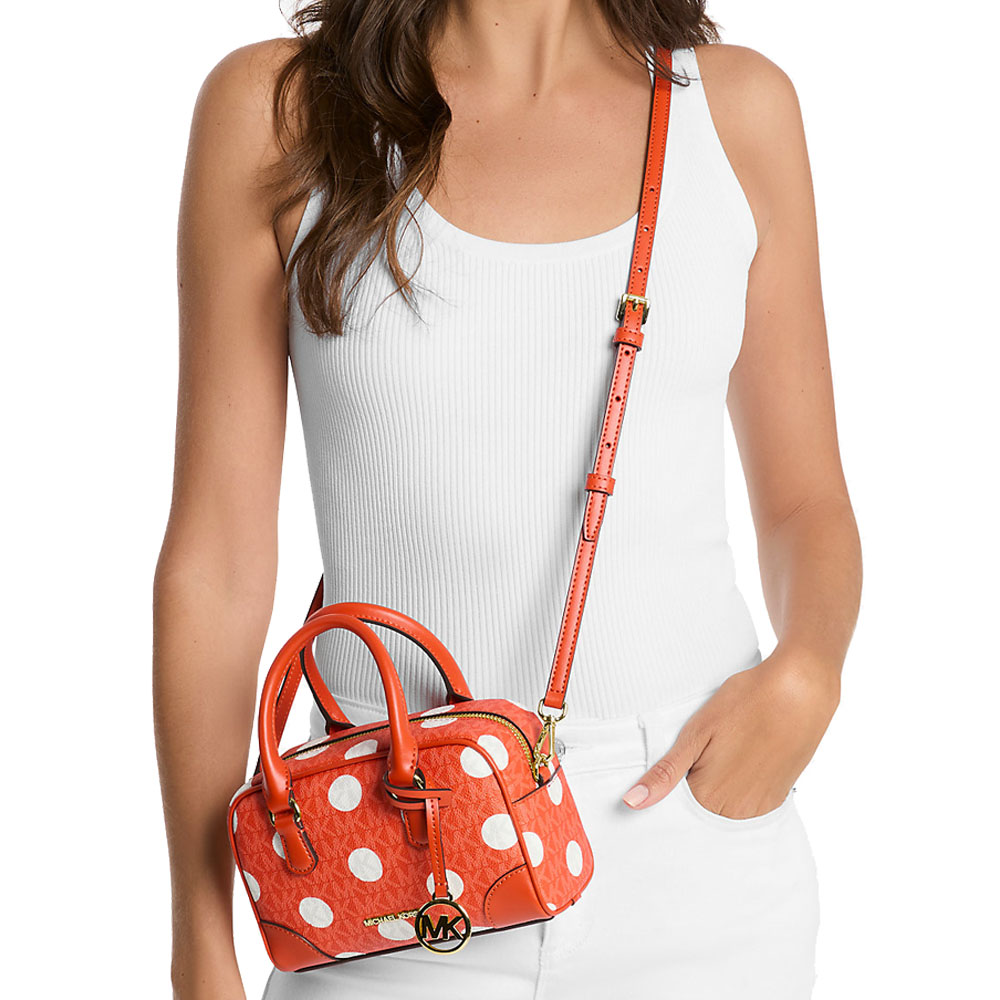 Michael Kors Thompson Extra-Small Polka Dot Signature Logo Satchel Red Clay # 35S5G7OC0N