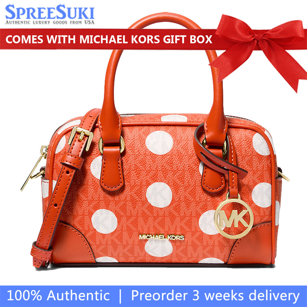 Michael Kors Thompson Extra-Small Polka Dot Signature Logo Satchel Red Clay # 35S5G7OC0N