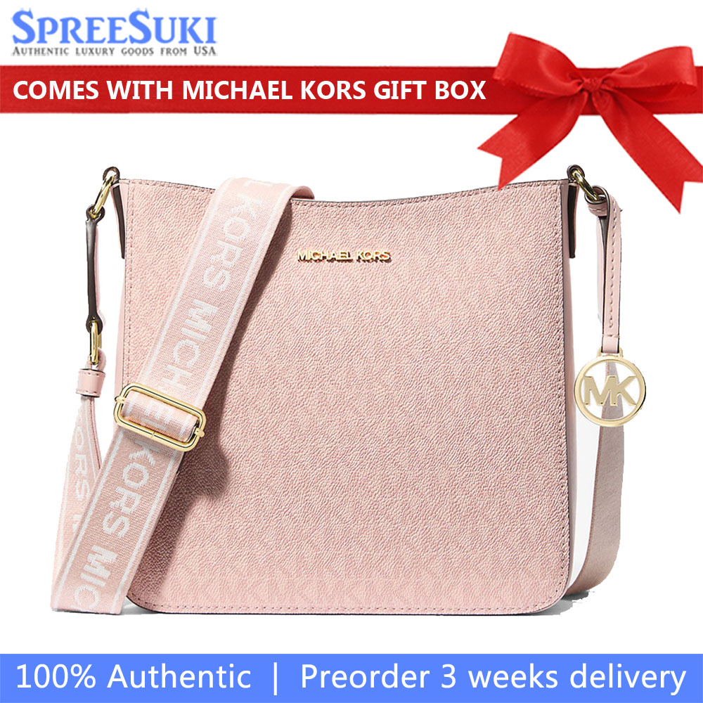 Michael Kors Jet Set Small Signature Logo Crossbody Bag Powder Blush # 35T5GTVC5V
