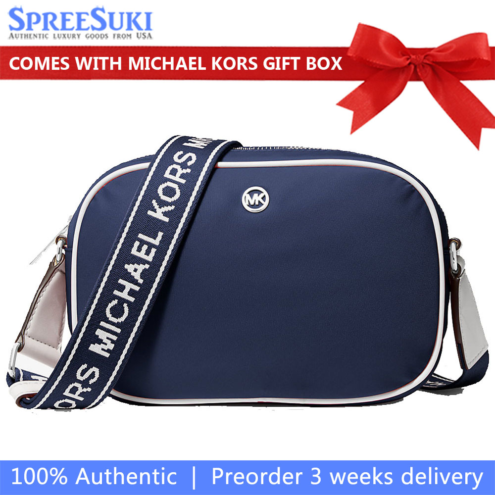 Michael Kors Jet Set Medium Nylon Crossbody Bag Navy # 35S5STVC2C