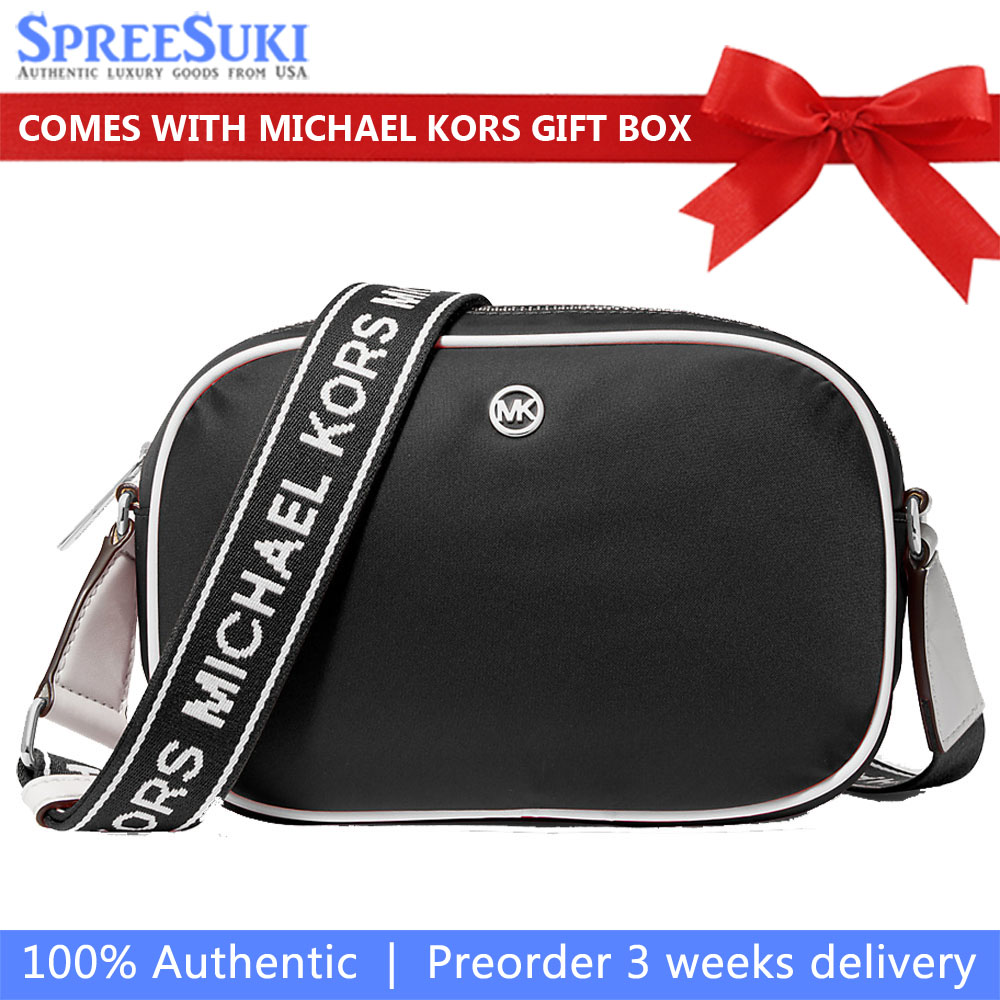 Michael Kors Jet Set Medium Nylon Crossbody Bag Black # 35S5STVC2C