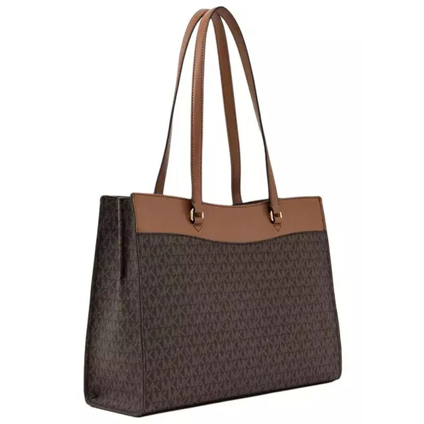 Michael Kors Jet Set Large Signature Logo Tote Bag Brown # 35F4GTVT9B