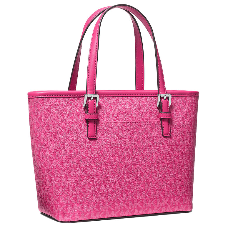 Michael Kors Jet Set Travenuel Extra-Small Logo Top-Zip Tote Bag Dragonfruit # 35R4STVT0B