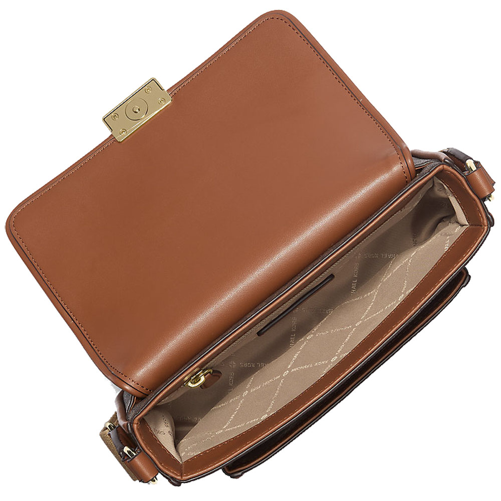 Michael Kors Bradshaw Medium Signature Logo Messenger Bag Brown # 35R5G2BM8B