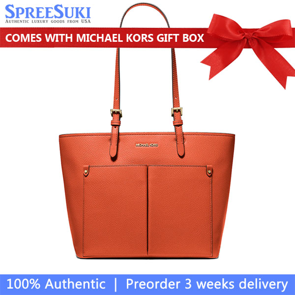 Michael Kors Jet Set Medium Pocket Tote Bag Red Clay # 35F3GTVT8B