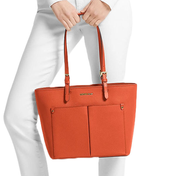Michael Kors Jet Set Medium Pocket Tote Bag Red Clay # 35F3GTVT8B