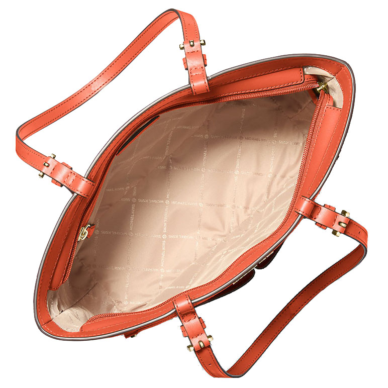 Michael Kors Jet Set Medium Pocket Tote Bag Red Clay # 35F3GTVT8B