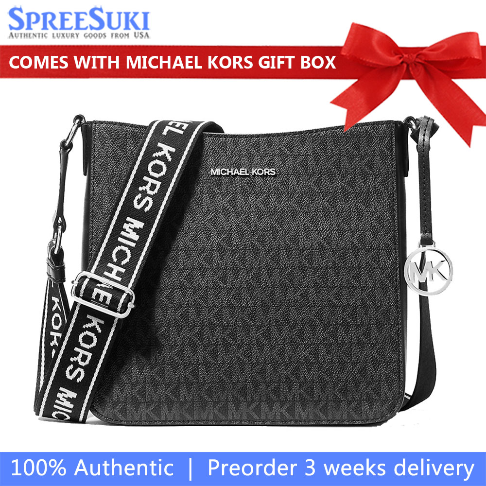 Michael Kors Jet Set Small Signature Logo Crossbody Bag Black # 35T5STVC5B