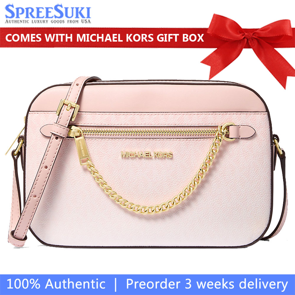 Michael Kors Jet Set Large Ombré Signature Logo Crossbody Bag Powder Blush # 35T5GTTC9Y