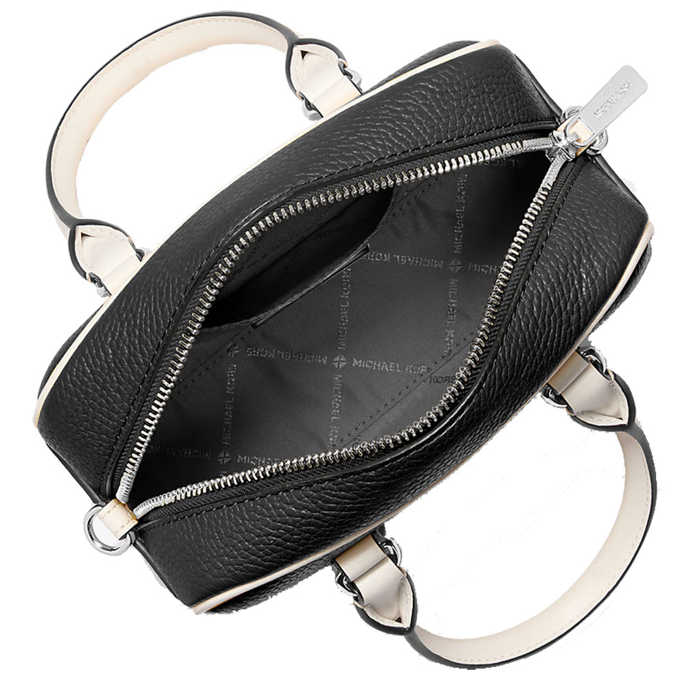 Michael Kors Thompson Extra-Small Two-Tone Pebbled Leather Convertible Crossbody Bag Black # 35S5S7OC0T