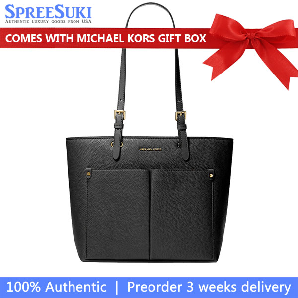 Michael Kors Jet Set Medium Pocket Tote Bag Black # 35F3GTVT8B