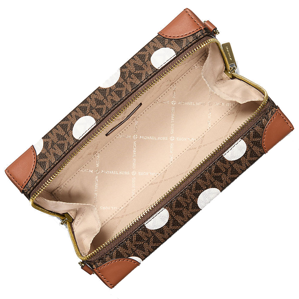 Michael Kors Jeanie Small Polka Dot Signature Logo Trunk Crossbody Bag Luggage # 35S5G0JC1N
