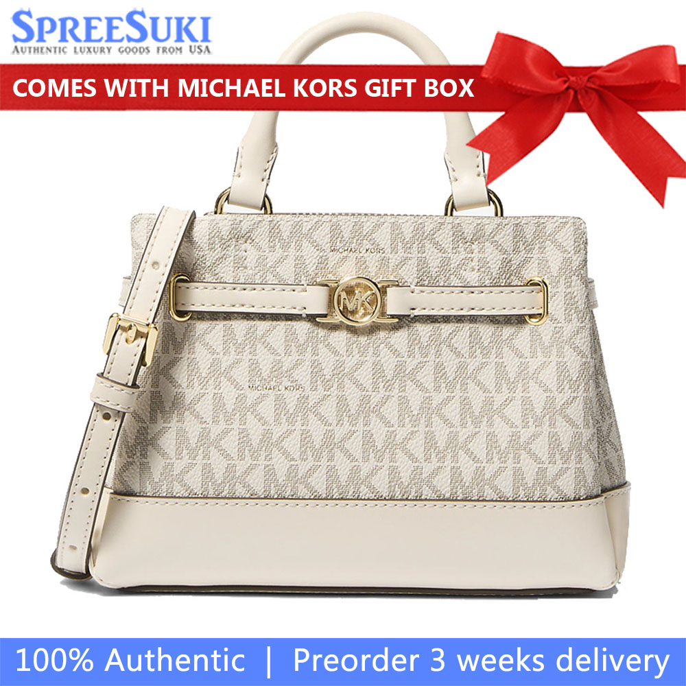 Michael Kors Reed Extra-Small Signature Logo Satchel Light Cream # 35F4G6RC0B