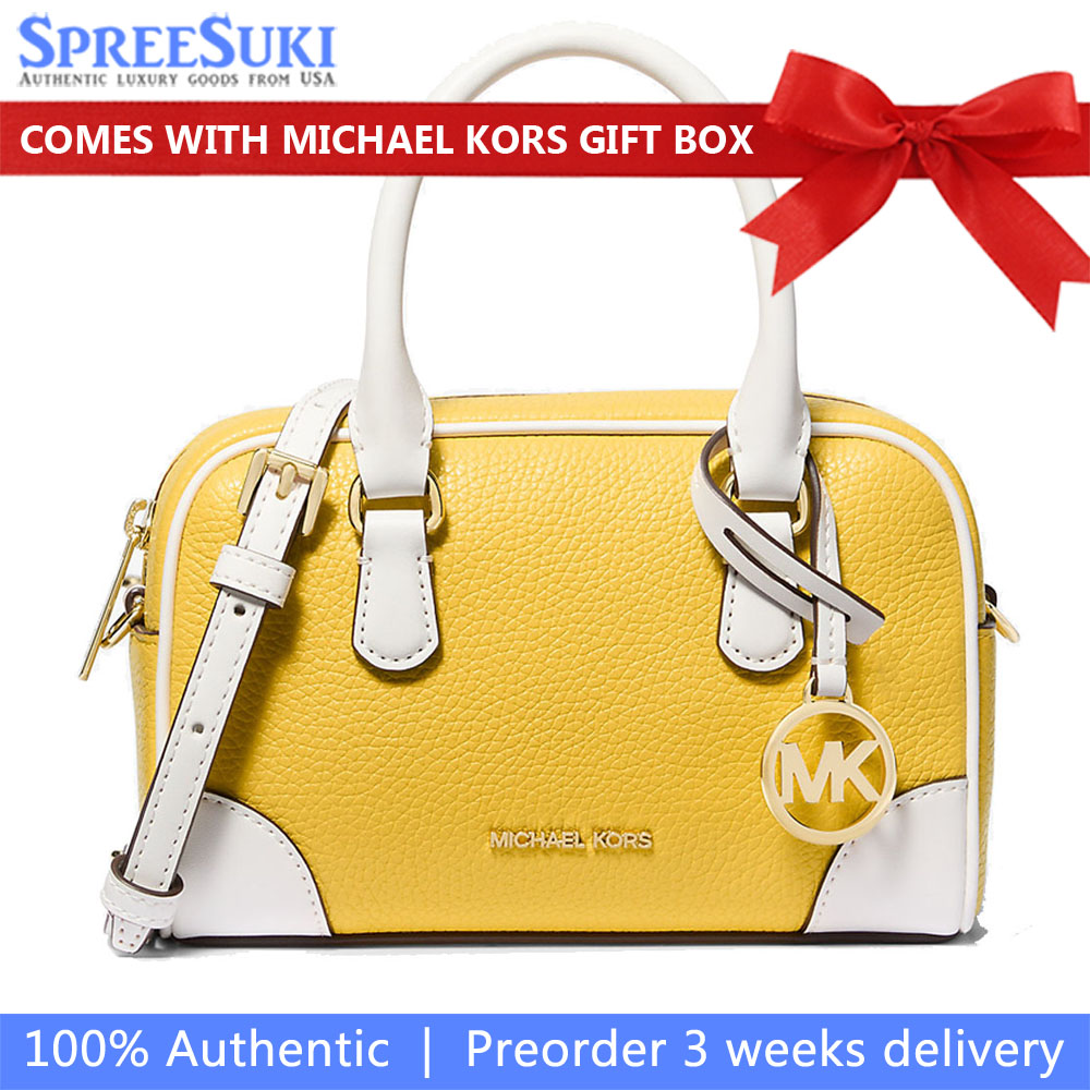 Michael Kors Thompson Extra-Small Pebbled Leather Satchel Daisy Yellow # 35S5G7OC0T