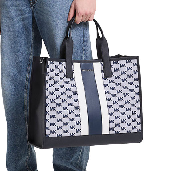 Michael Kors Cooper Logo Jacquard Tote Bag Navy # 37S5LCOT4J