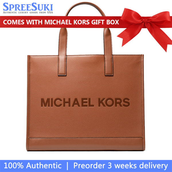 Michael Kors Cooper Logo Embossed Pebbled Leather Tote Bag Luggage # 37S5MCOT4L