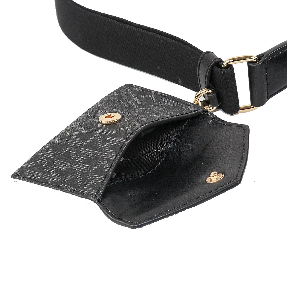 Michael Kors Vincent Small Saffiano Leather Crossbody Bag With Signature Logo Card Case Black # 35F4G2VC5L