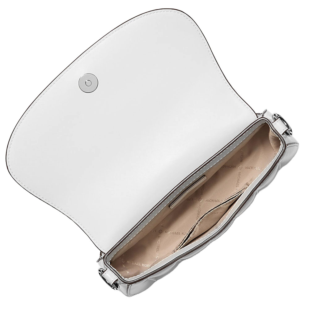 Michael Kors Mila Small Patent Convertible Crossbody Bag Optic White # 35T5SIMC5A