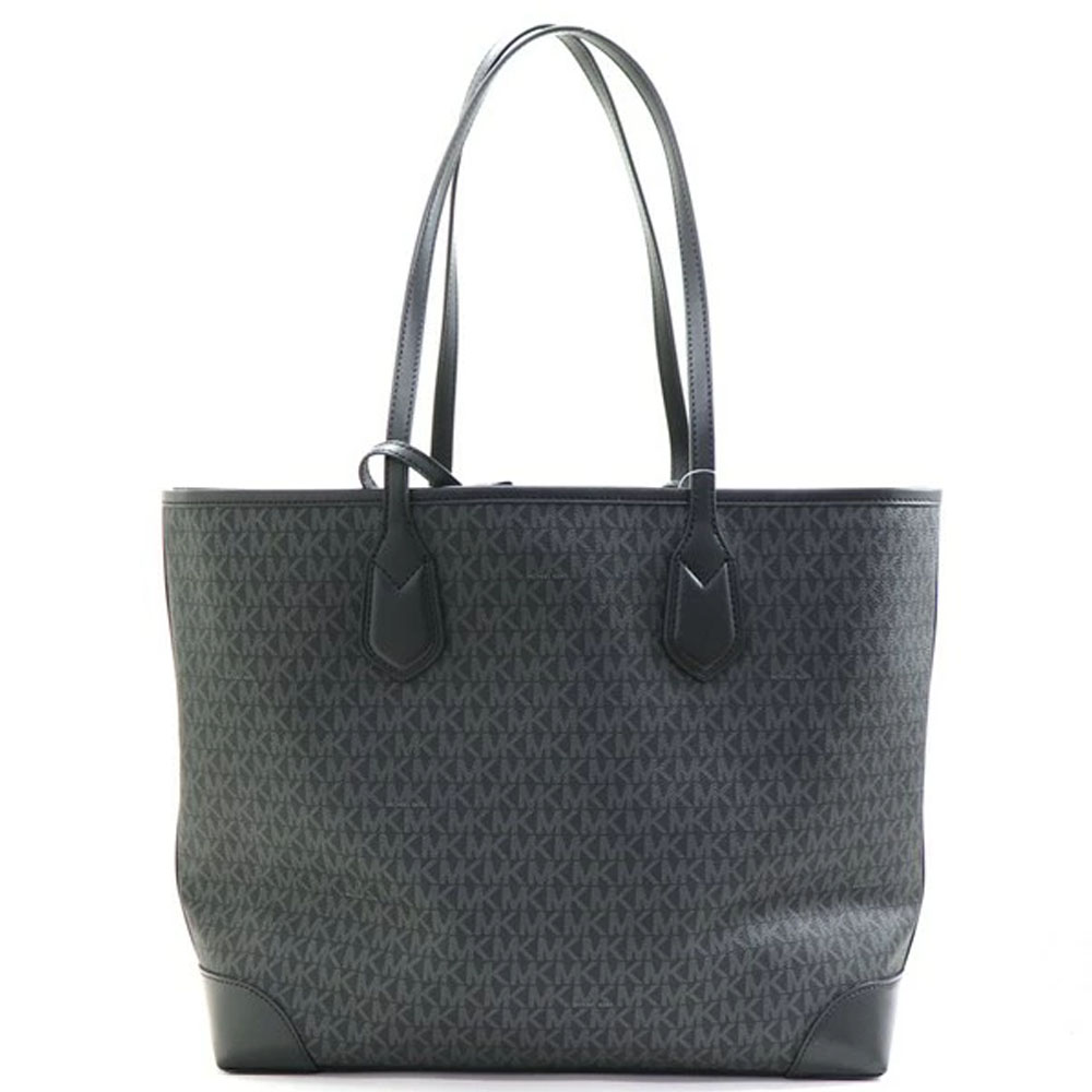 Michael Kors Eva Large Signature Logo Stripe Tote Bag Black # 35R5SV0T7V