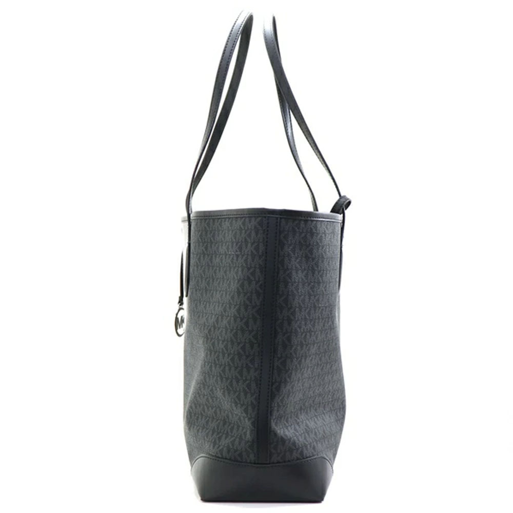 Michael Kors Eva Large Signature Logo Stripe Tote Bag Black # 35R5SV0T7V