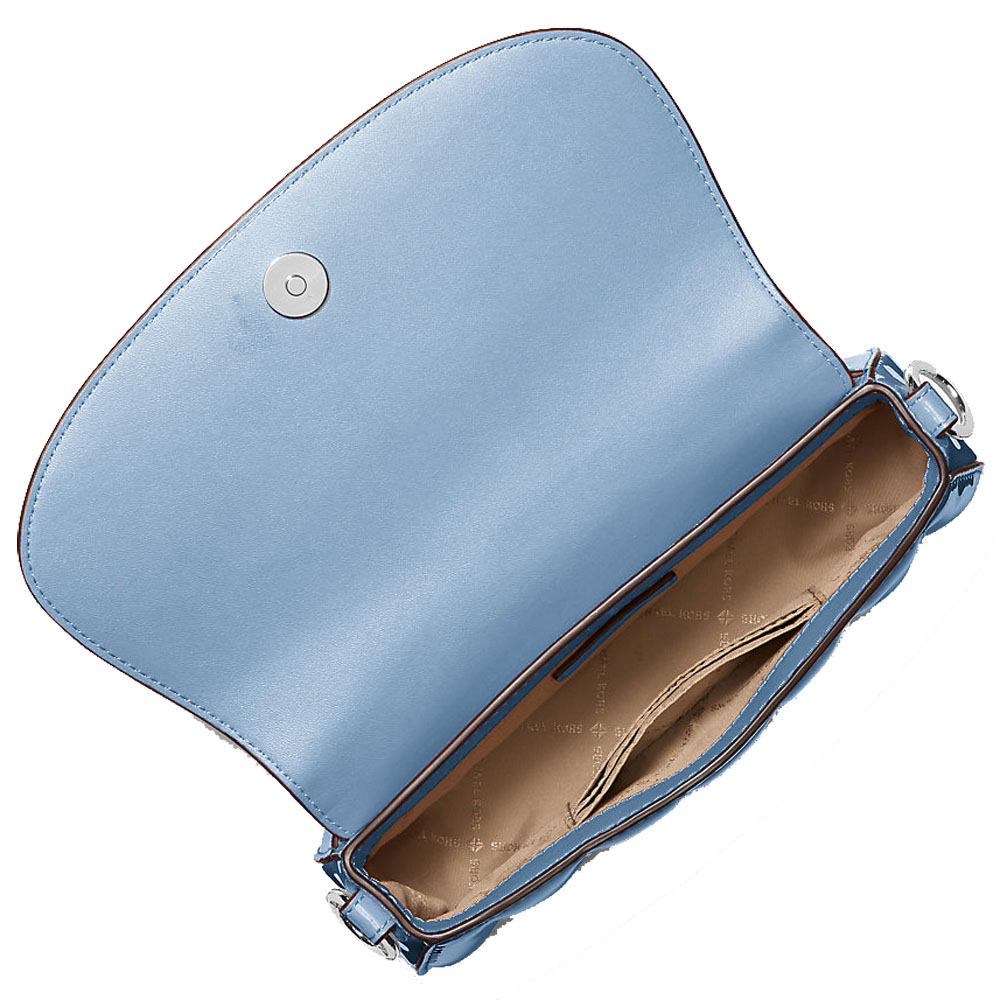 Michael Kors Mila Small Patent Convertible Crossbody Bag Light Sky # 35T5SIMC5A