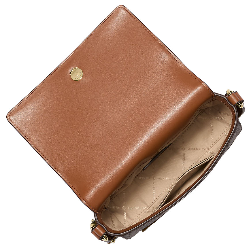 Michael Kors Vincent Small Signature Logo Crossbody Bag With Card Case Brown # 35F4G2VC5B