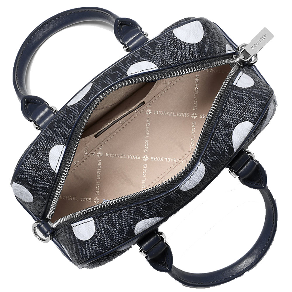Michael Kors Thompson Extra-Small Polka Dot Signature Logo Satchel Navy # 35S5S7OC0N