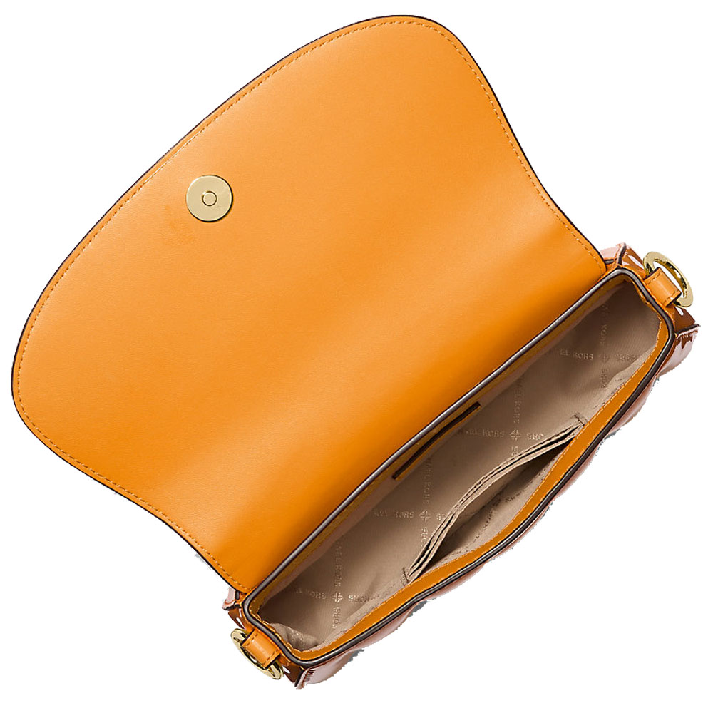 Michael Kors Mila Small Patent Convertible Crossbody Bag Pop Orange # 35T5GIMC5A