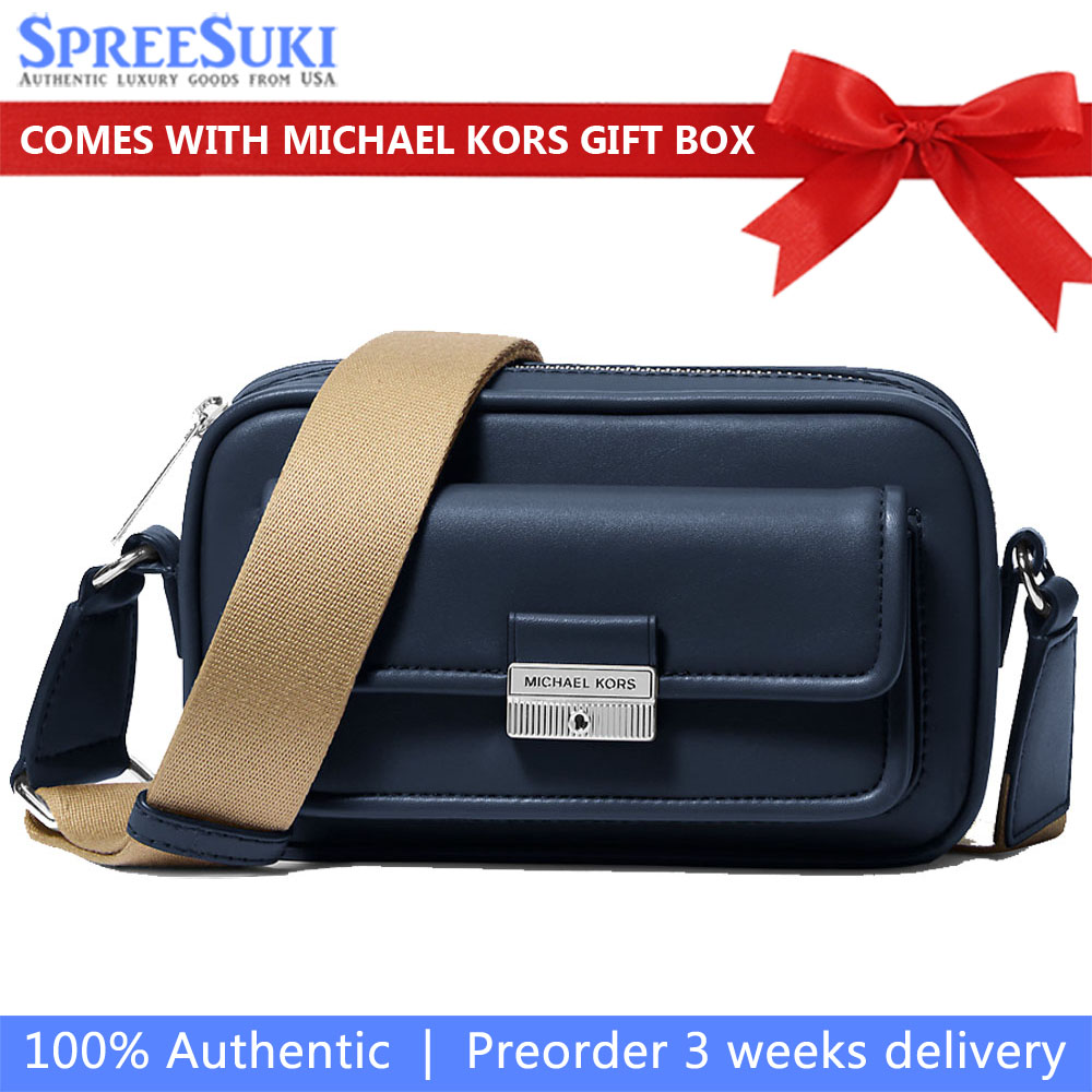 Michael Kors Bradshaw Extra-Small Leather Messenger Bag Navy # 35R5S2BC0L