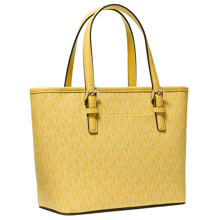 Michael Kors Jet Set Travenuel Extra-Small Logo Top-Zip Tote Bag Daisy Yellow # 35F3GTVT0B