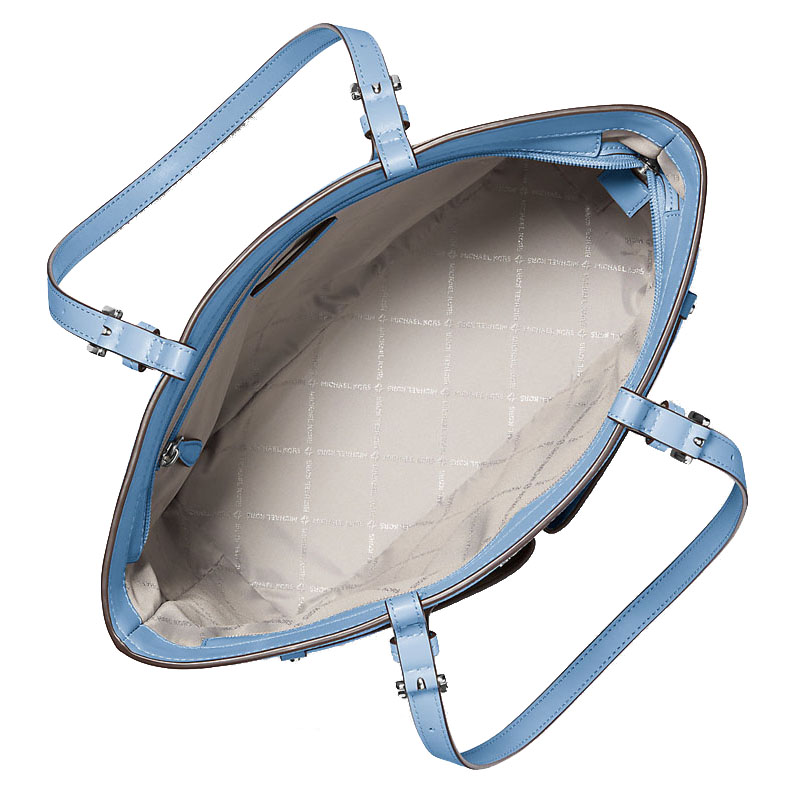Michael Kors Jet Set Medium Pocket Tote Bag Light Sky # 35H3STVT6B