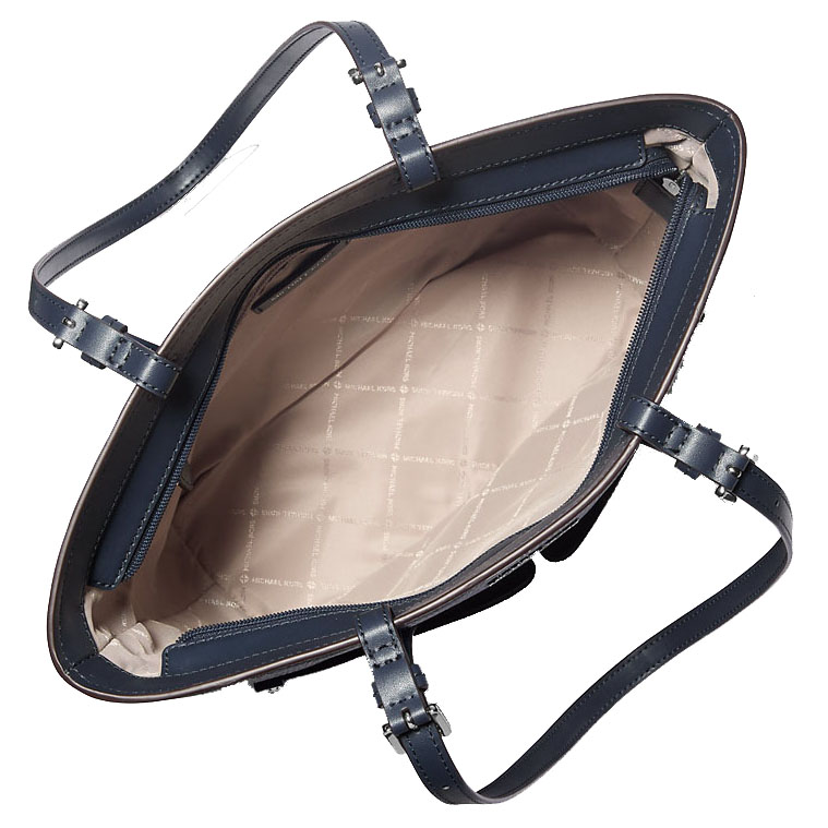 Michael Kors Jet Set Medium Pocket Tote Bag Navy # 35H3STVT6B
