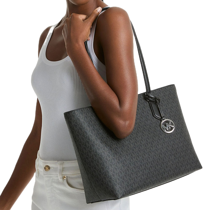 Michael Kors Sheila Large Signature Logo Tote Bag Black # 35T4S6HT3B