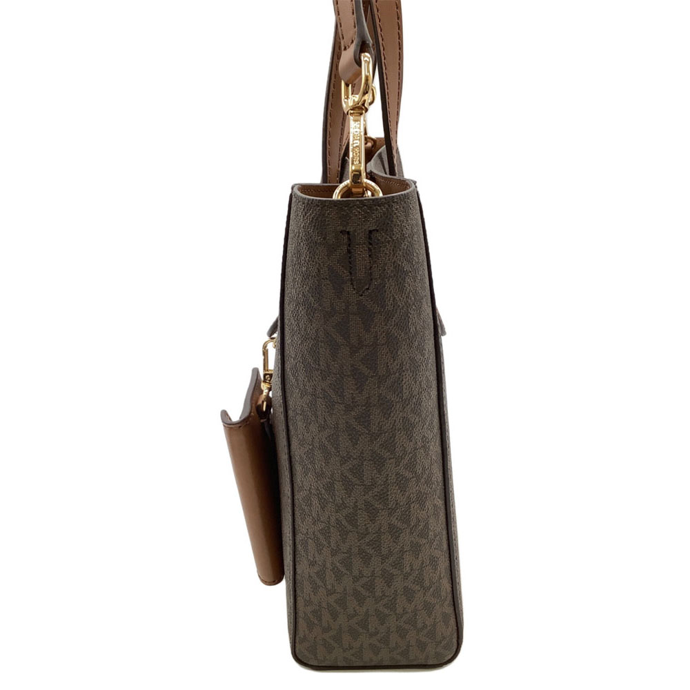 Michael Kors Vincent Small Signature Logo Convertible Tote Bag With Card Case Brown # 35F4G2VT1B