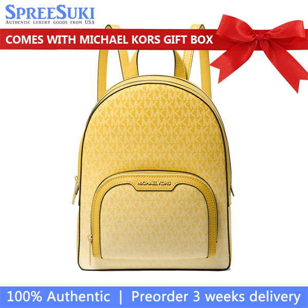 Michael Kors Jaycee Medium Ombré Signature Logo Backpack Daisy Yellow # 35S5G8TB2V