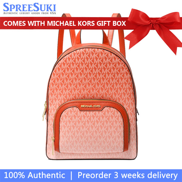 Michael Kors Jaycee Medium Ombré Signature Logo Backpack Red Clay # 35S5G8TB2V