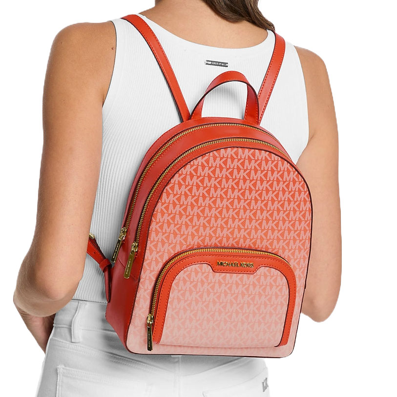 Michael Kors Jaycee Medium Ombré Signature Logo Backpack Red Clay # 35S5G8TB2V