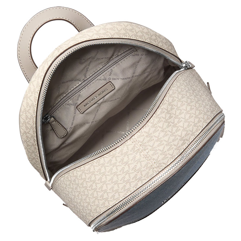 Michael Kors Rhea Medium Color-Block Signature Logo Backpack Lt Sky Mlt # 35S5SRAB6V