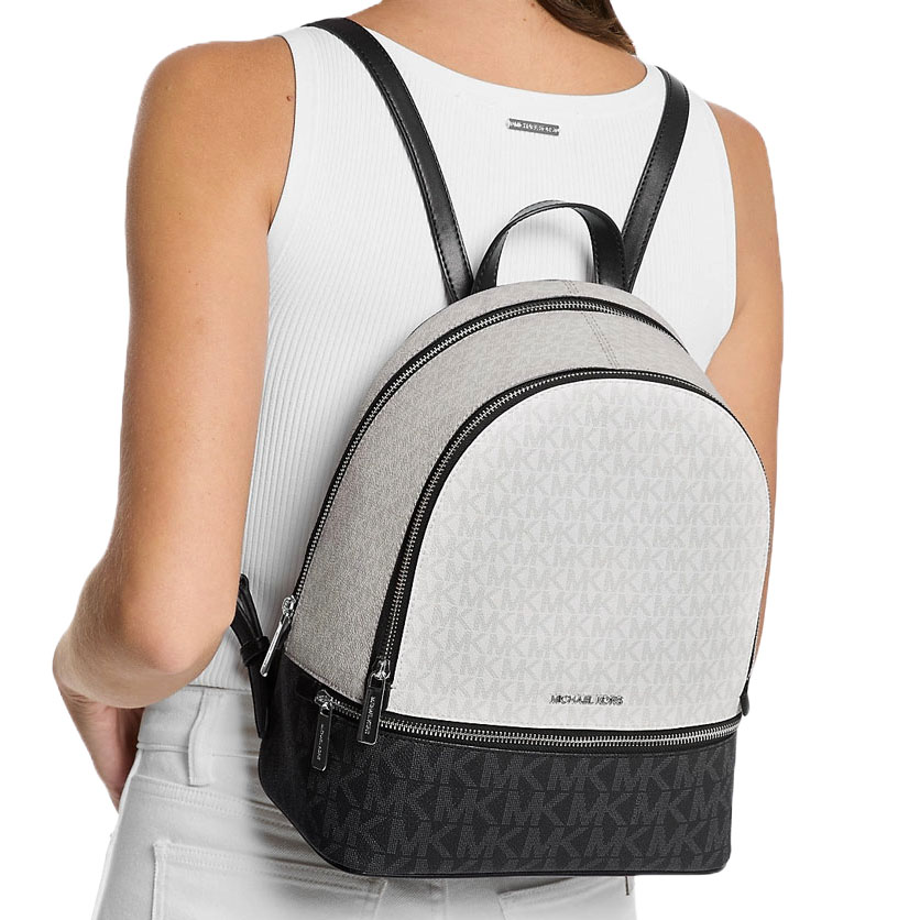 Michael Kors Rhea Medium Color-Block Signature Logo Backpack Opwht Multi # 35S5SRAB6V