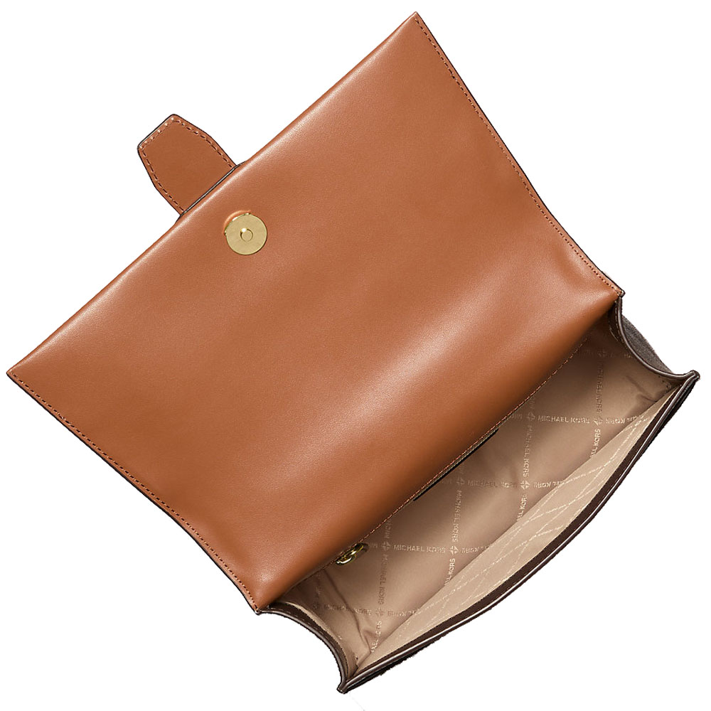 Michael Kors Greenwich Medium Signature Logo Satchel Brown # 35S5GGRS6V