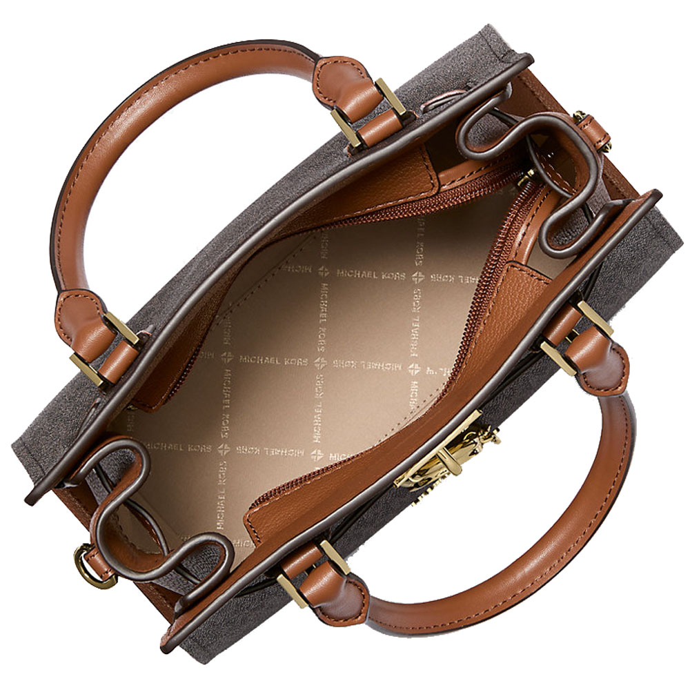 Michael Kors Hamilton Small Logo Satchel Brown # 35F1GHMS1B